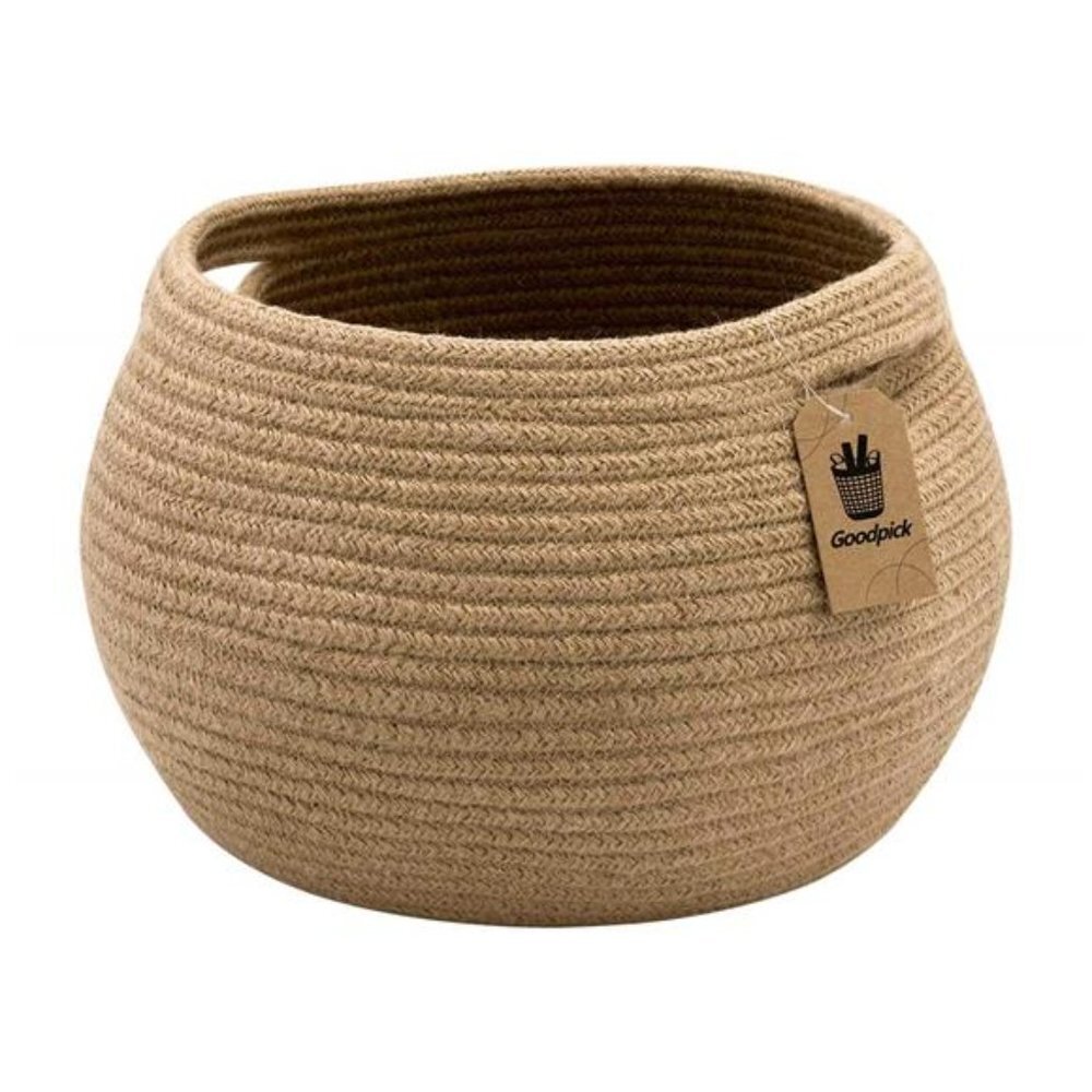 Cute Round Basket - Cotton Rope Jute Baskets in Living Room Woven Towel Basket
